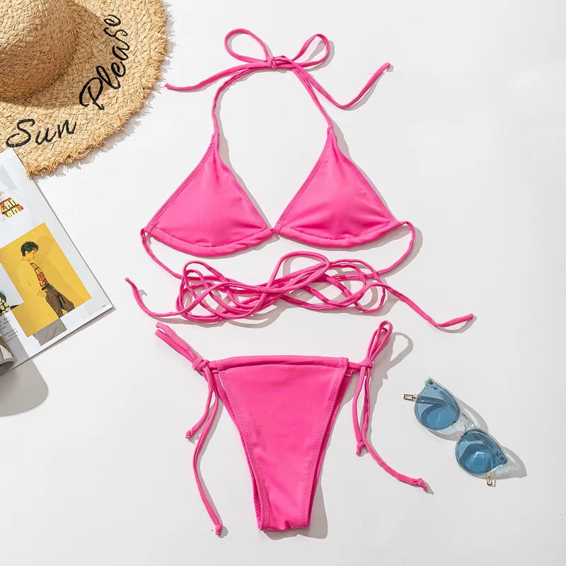 2024 Sexy Push Up Thong Bikini Swimsuit for Women - 8 Vibrant Colors, Brazilian Cut Bathing Suit | Perfect for Beach Vacations, Pool Parties & Summer Getaways