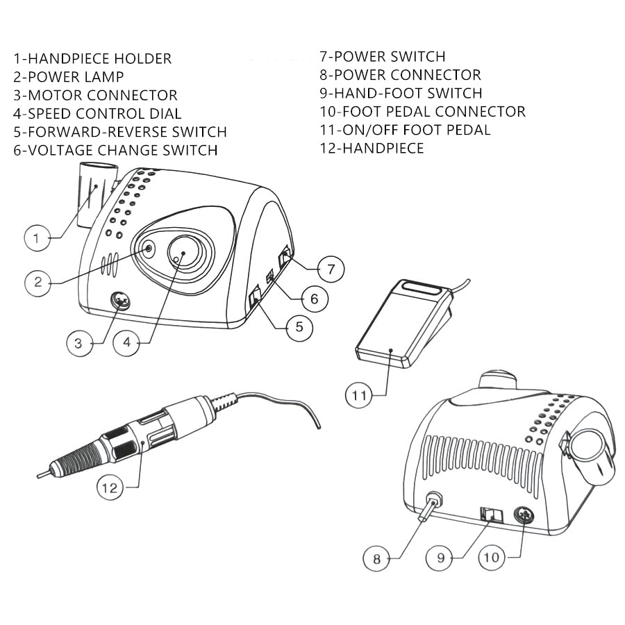 35,000 RPM Professional Nail Drill Machine - Electric Nail File for Manicure & Pedicure, Nail Art Polishing Kit with Multiple Bits - Perfect for Salon, Home & DIY Nail Care