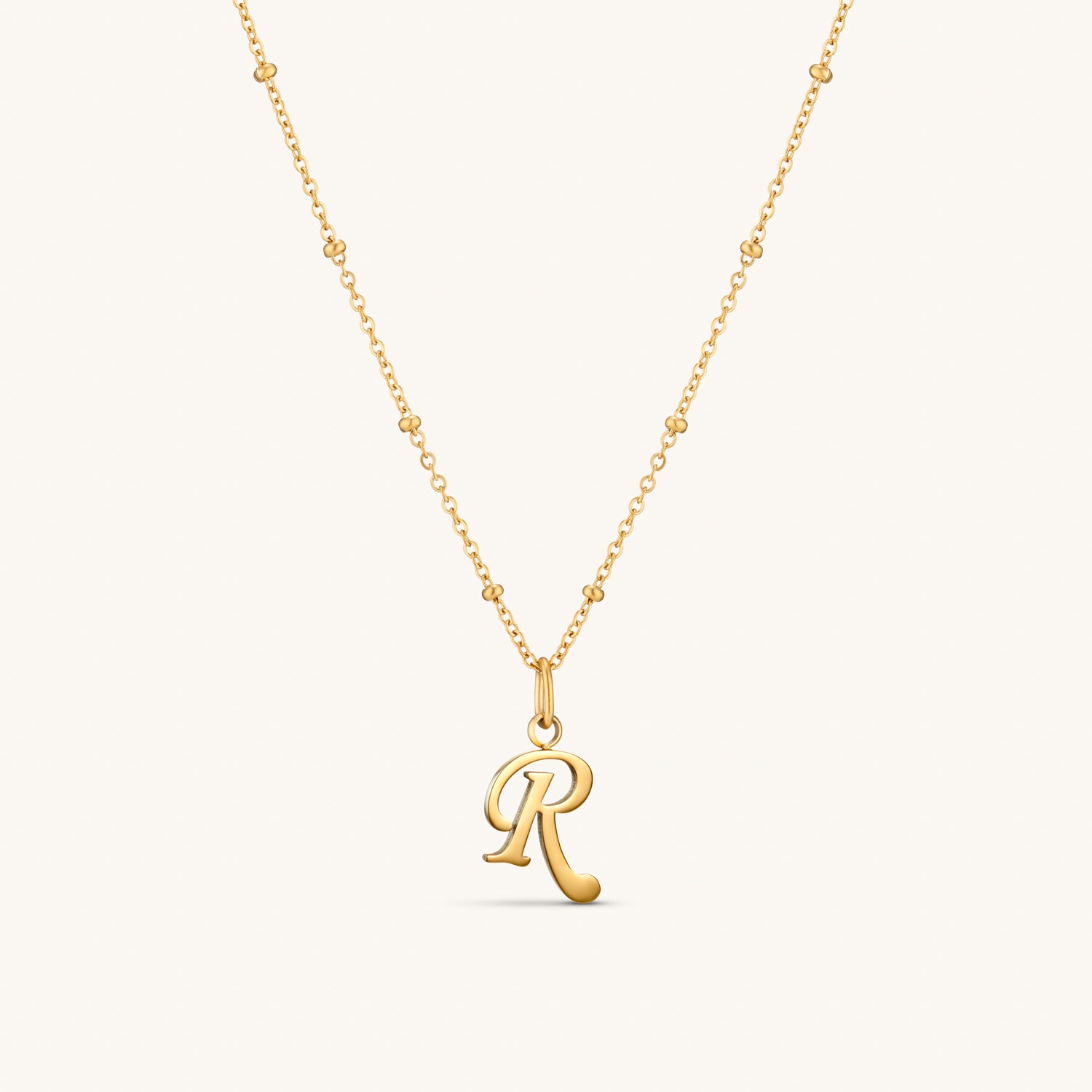 Gold R Script Initial Necklace - Personalized Name Necklace for Women, Custom Letter Jewelry Gift for Her - Perfect for Birthdays, Anniversaries & Valentine's Day