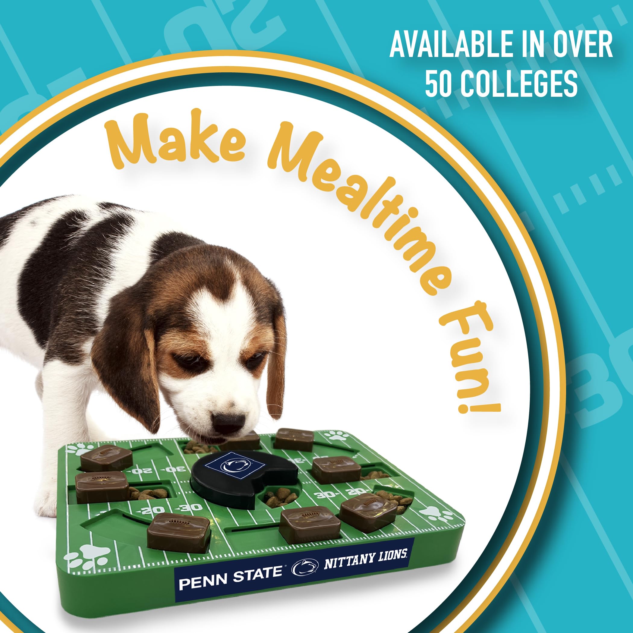 Pets First NCAA Penn State Nittany Lions Interactive Puzzle Dog Toy - Treat Dispensing Slow Feeder for Mental Stimulation - Perfect for Boredom Relief & Training (Great for Labs, Retrievers & Smart Breeds)