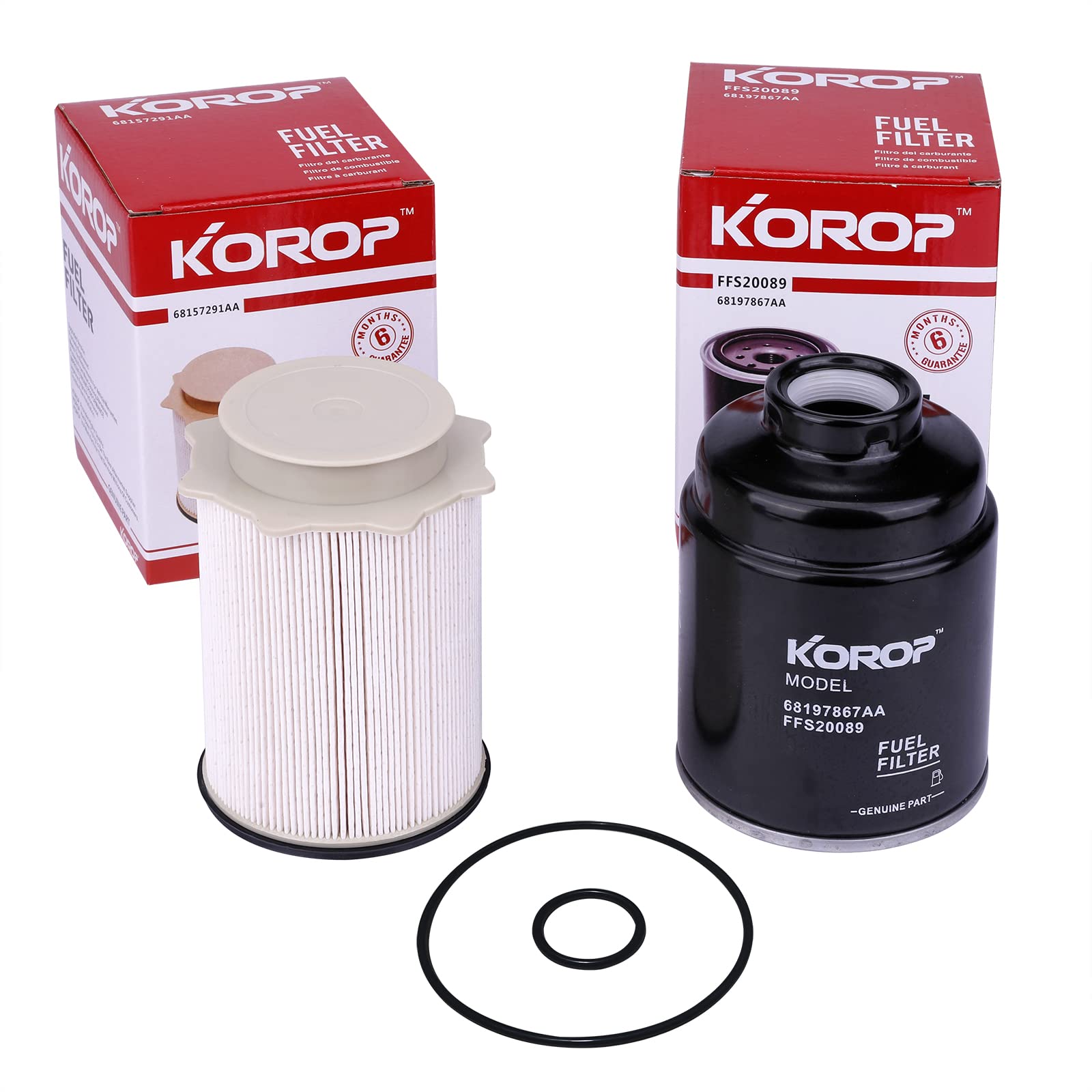 6.7L Cummins Diesel Fuel Filter & Water Separator Kit - Compatible with Dodge Ram 2500/3500/4500/5500 (2013-2018) - Replaces OEM# 68197867AA & 68157291AA - Heavy Duty Engine Protection for Off-Road & Towing