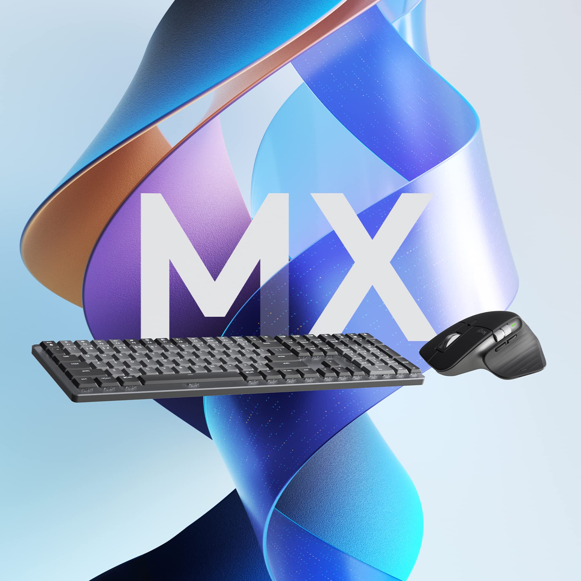 Logitech MX Mechanical Full-Size Wireless Illuminated Keyboard with Linear Switches & MX Master 3S Performance Wireless Mouse Bundle - Compatible with macOS, Windows, Linux, iOS, Android - Perfect for Office Work, Gaming, and Creative Professionals