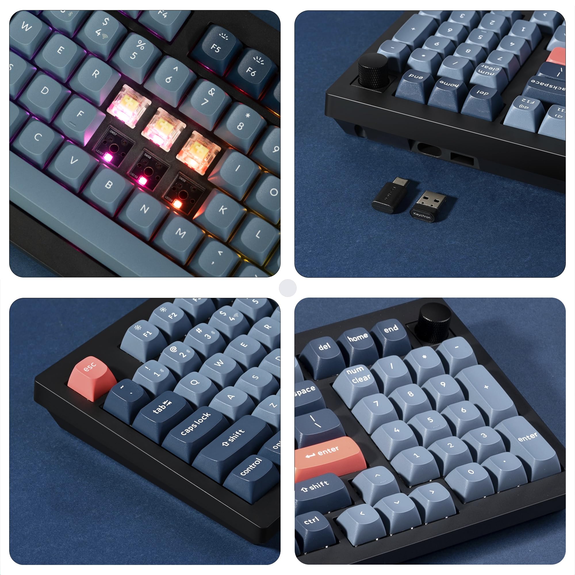 Keychron V5 Max 96% Wireless Mechanical Gaming Keyboard - QMK/VIA Programmable, Hot-Swappable Gateron Banana Switches, RGB Backlit, 2.4GHz/Bluetooth 5.1/Wired for Mac/Windows/Linux - Perfect for Office Work, Gaming & Programming