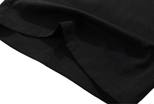 Big and Tall Quick Dry Men's Shorts with Pockets - Black (Large) | Comfortable Athletic & Casual Wear for Outdoor Activities, Gym, and Summer Travel