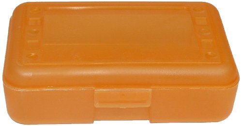 Romanoff Products Pencil Box - Durable Orange School Supply Organizer for Kids & Students - Perfect for Classroom, Homework, and Art Storage