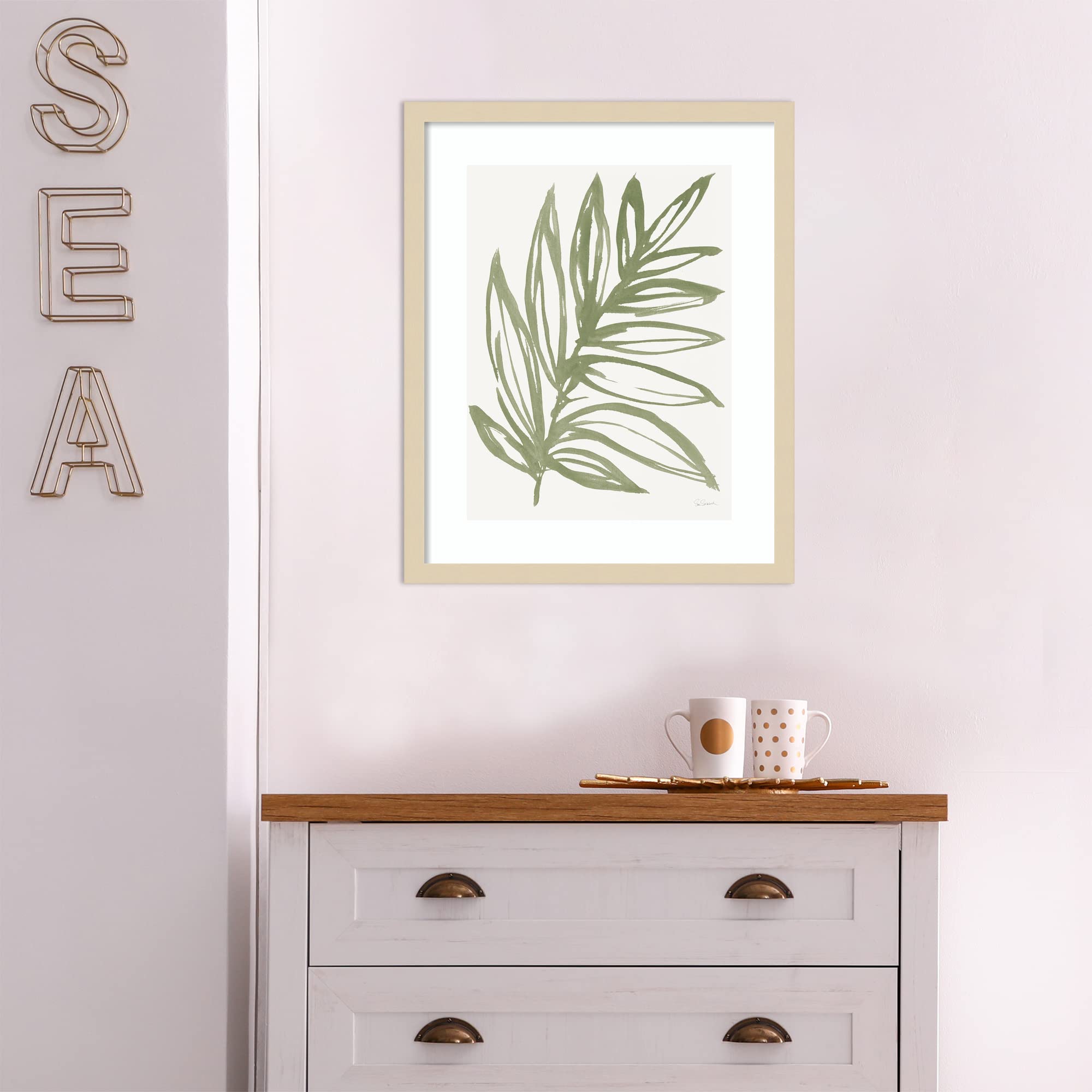 Amanti Art Framed Wall Art Print 21x17 - Nature in Sage I by Sue Schlabach | Modern Nature Wall Decor | Contemporary Botanical Painting for Living Room, Bedroom, Office | Perfect for Home, Spa & Workspace Decor