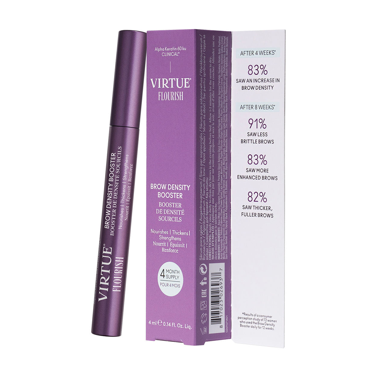 Flourish Brow Density Booster - Natural Eyebrow Growth Serum for Thicker, Fuller Brows | Perfect for Sparse Brows & Daily Eyebrow Care Routine