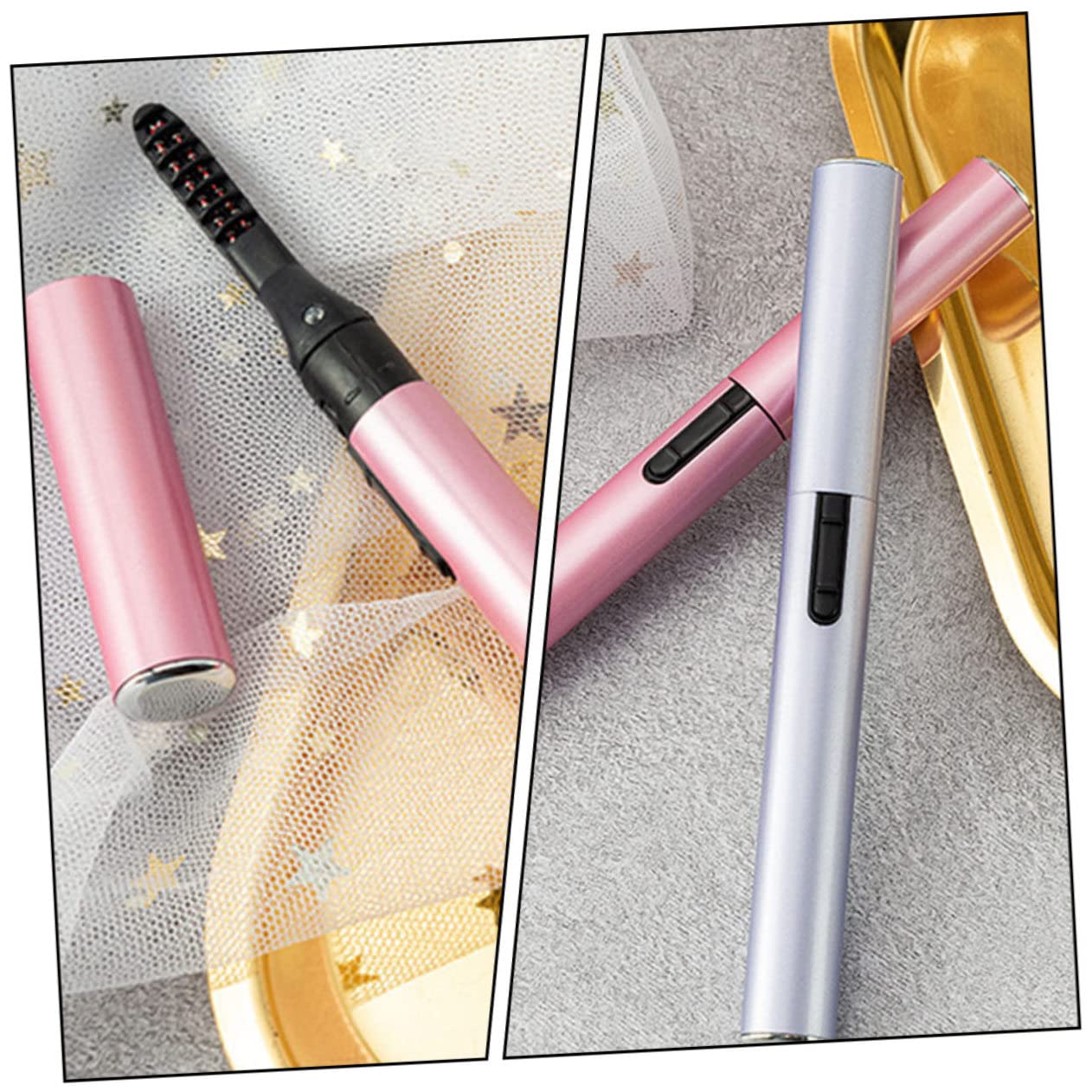 FOMIYES Battery-Powered Heated Eyelash Curler - Automatic Lash Lifting Brush with Travel-Friendly Compact Design - Perfect for Home Use, Travel & Professional Makeup Application