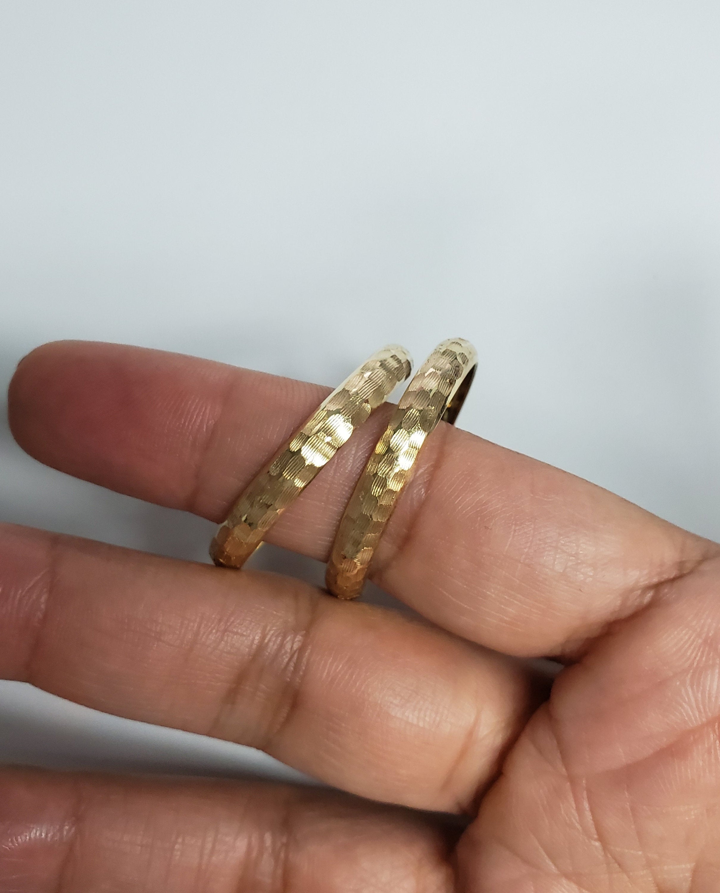 14K Yellow Gold Hammered Textured 32mm Hoop Earrings for Women - Perfect for Everyday Wear, Parties & Special Occasions