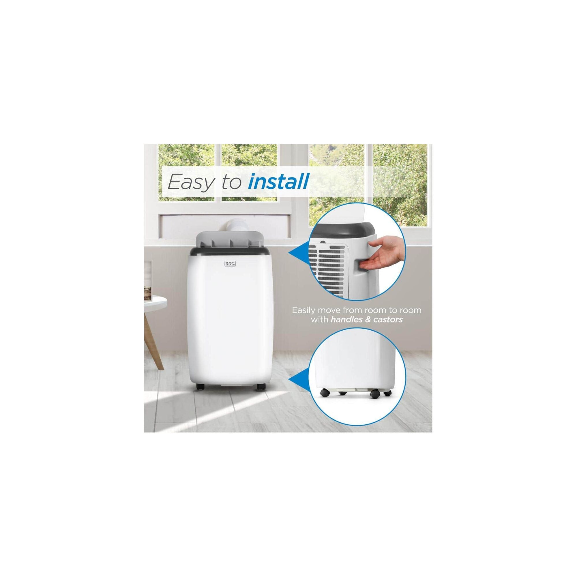 10,000 BTU SACC/CEC (14,000 BTU ASHRAE) Portable Air Conditioner with Remote Control - Cool Rooms Up to 450 Sq.Ft - Perfect for Bedrooms, Offices & Small Apartments