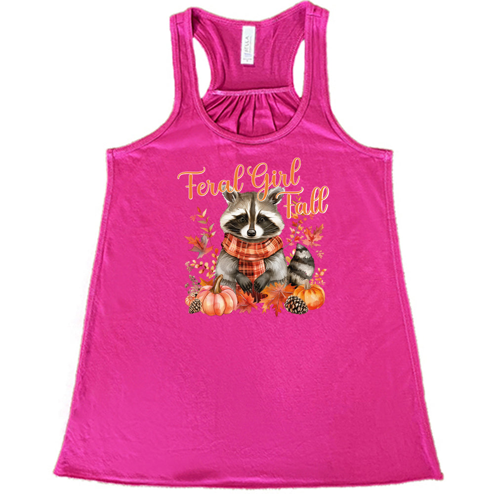 Feral Girl Fall Raccoon Graphic T-Shirt - Cute Animal Print Top for Women | Perfect for Autumn Outfits, Casual Wear & Halloween Costumes