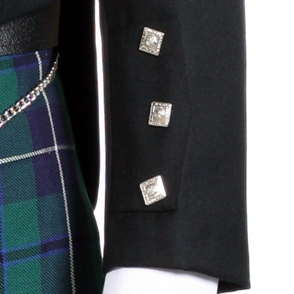 Men's Black Prince Charlie Wedding Kilt Jacket with Coatee Vest - Formal Scottish Highland Attire for Weddings, Ceilidhs & Special Occasions