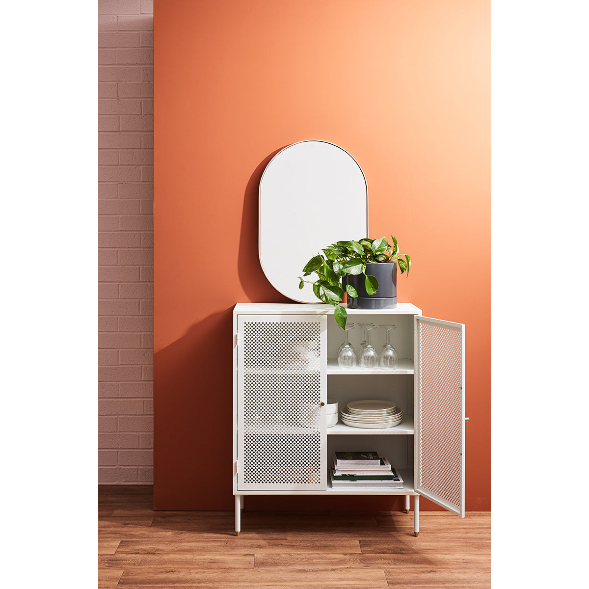 Bjorn Oval Mirror in Dove - Elegant Wall Decor for Living Room, Bedroom & Entryway | Modern Home Accent Mirror