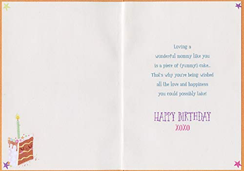 Designer Greetings Slice of Cake Birthday Card for Mom - Perfect for Mother's Day, Birthday Celebrations & Special Occasions