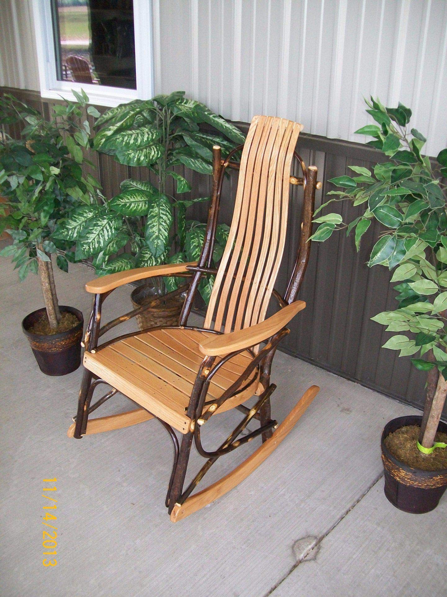 Amish Bentwood 7-Slat Hickory Rocking Chair by A&L Furniture Co. | Handcrafted Wooden Rocker | 6-Week Lead Time | Perfect for Porch, Living Room & Nursery Relaxation
