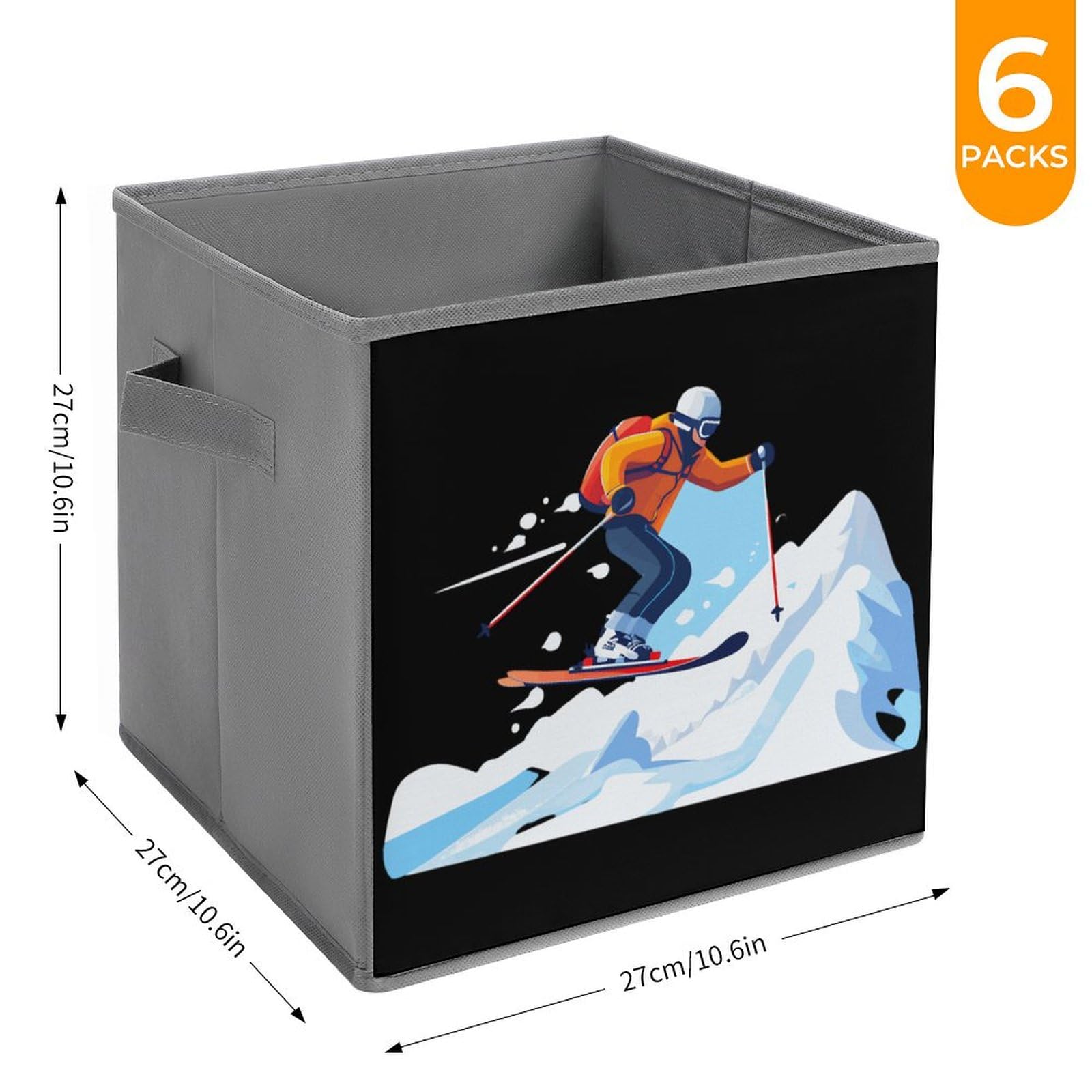 Foldable Ski Storage Cubes with Handles - 6PCS for Travel & Home Organization