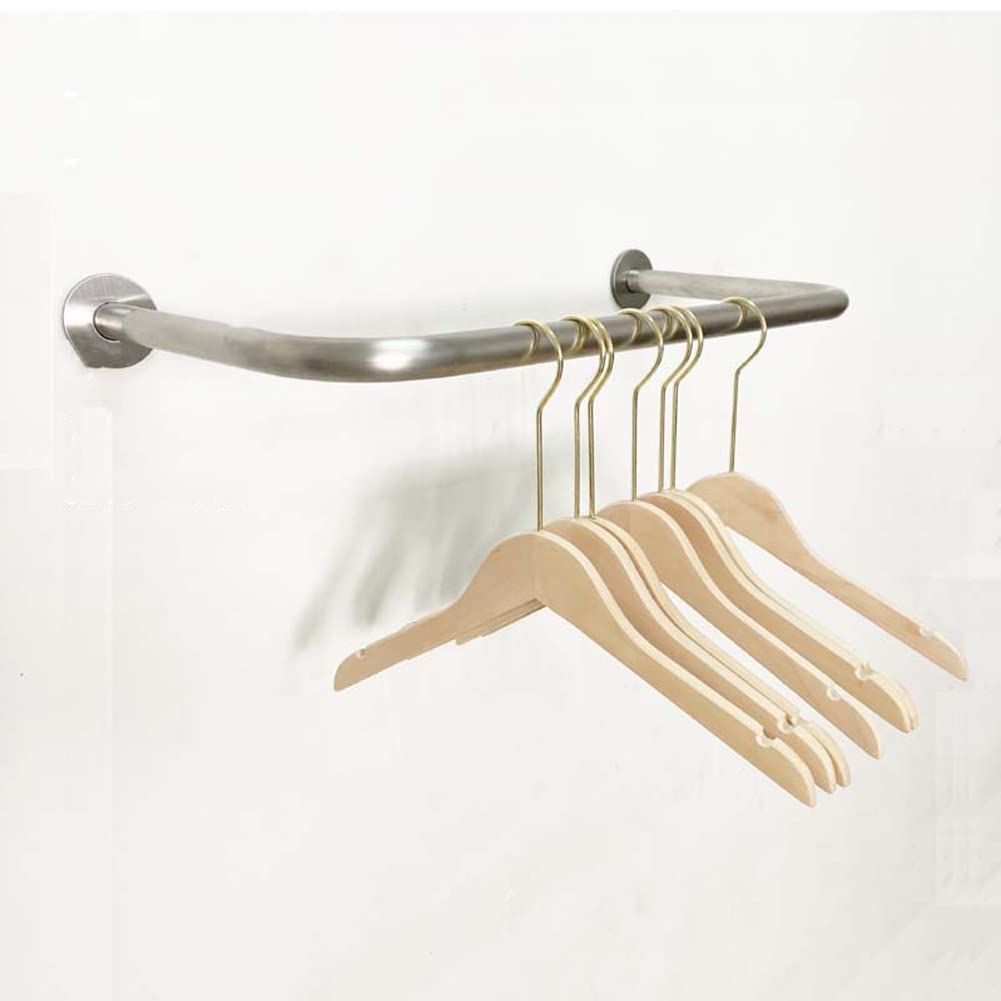 Stainless Steel Wall-Mounted Clothing Rack - 120x28cm Silver Garment Display Stand for Retail Stores & Boutiques | Perfect for Mall Shops, Clothing Stores and Fashion Boutique Displays