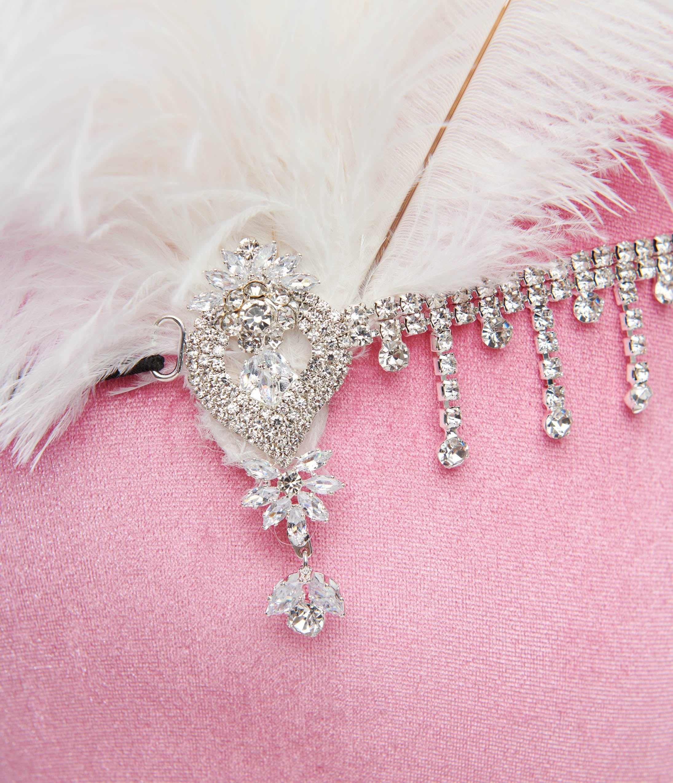 Vintage 1920s White Feather & Silver Rhinestone Headband - Flapper Headpiece for Gatsby Party, Wedding, Costume & Roaring 20s Theme Events