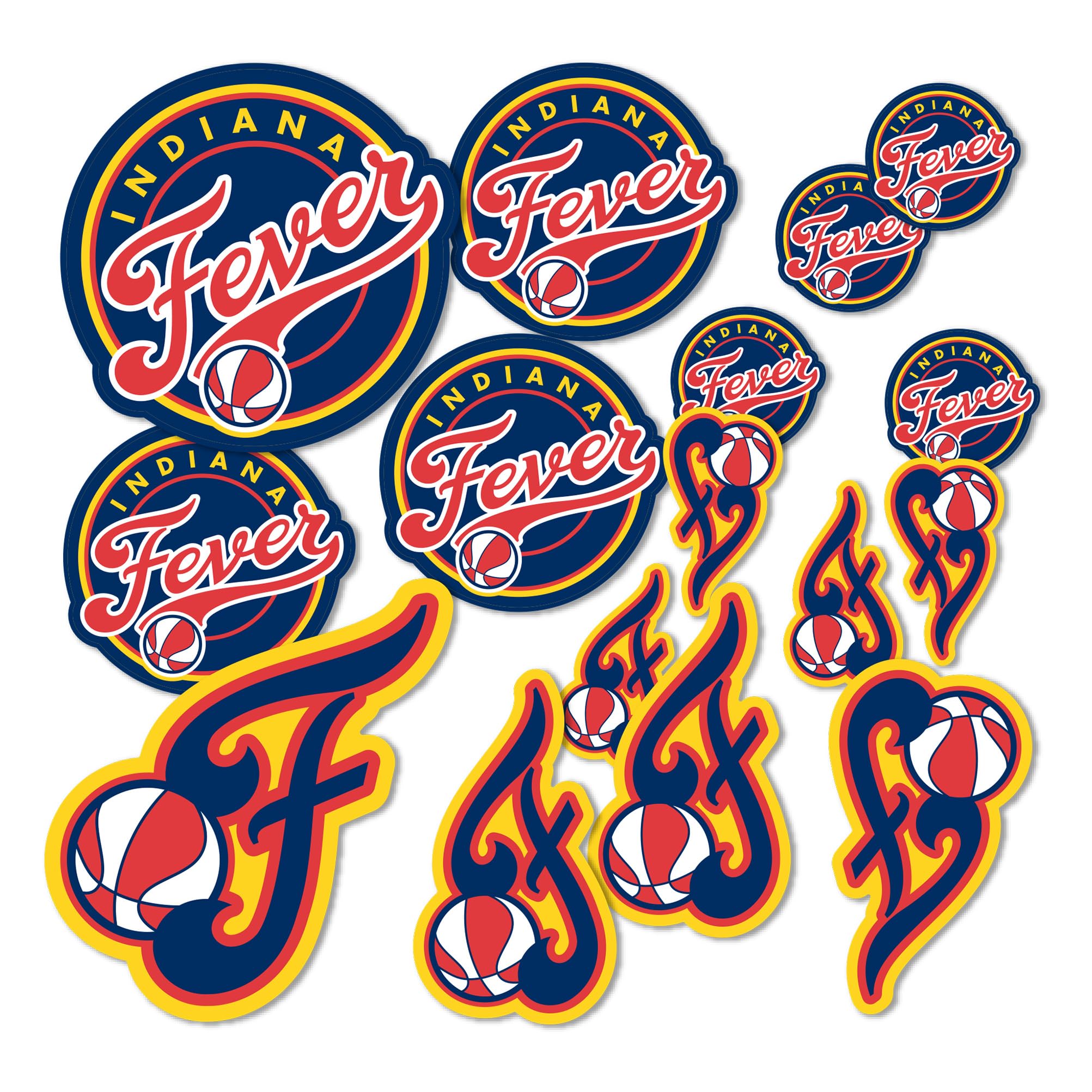 Officially Licensed WNBA Indiana Fever Desert Cactus Vinyl Sticker Decal - Waterproof for Laptop, Water Bottle, Car, Scrapbook (Type 1-1) - Perfect for Sports Fans, DIY Crafts & Gift Giving