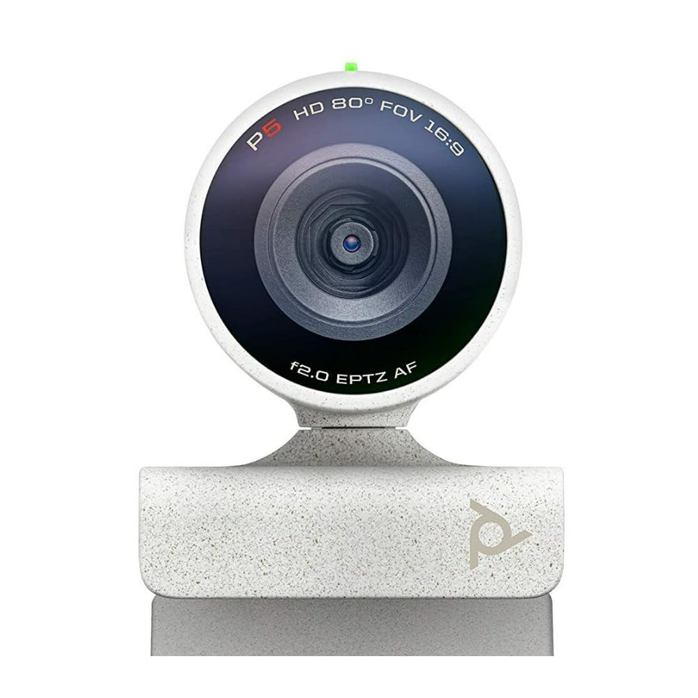 Poly Studio P5 Kit with Voyager 4220 UC Headset - 1080p HD Video Conference Camera & Wireless Stereo Headset - Professional Webcam for Zoom, Microsoft Teams, Webex - Perfect for Home Office & Remote Work Meetings