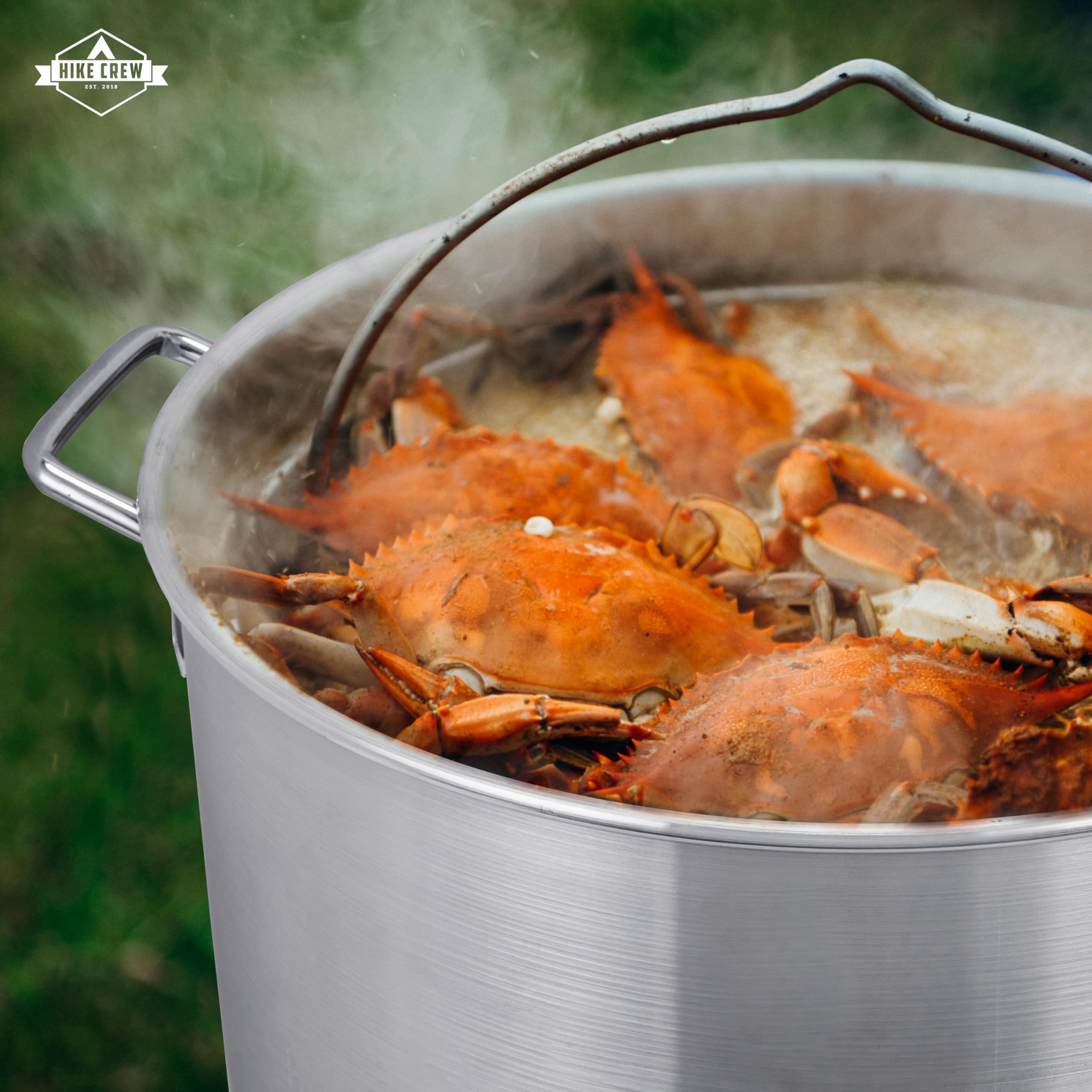 Hike Crew 80QT Outdoor Boiling Kit with Igniter | 110,000 BTU High-Power Seafood Boiler for Steaming, Cooking Fish, Crawfish, Crab, Lobster & Shellfish | Includes Pot, Lid, Strainer, Burner Stand & Storage Cover | Perfect for Backyard Parties, Camping & Outdoor Cooking