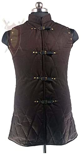 Medieval Gambeson Jacket Vest - Thick Padded Sleeveless Aketon Armor Coat | 100% Cotton Fabric | Perfect for SCA, LARP, Renaissance Fairs & Historical Reenactments
