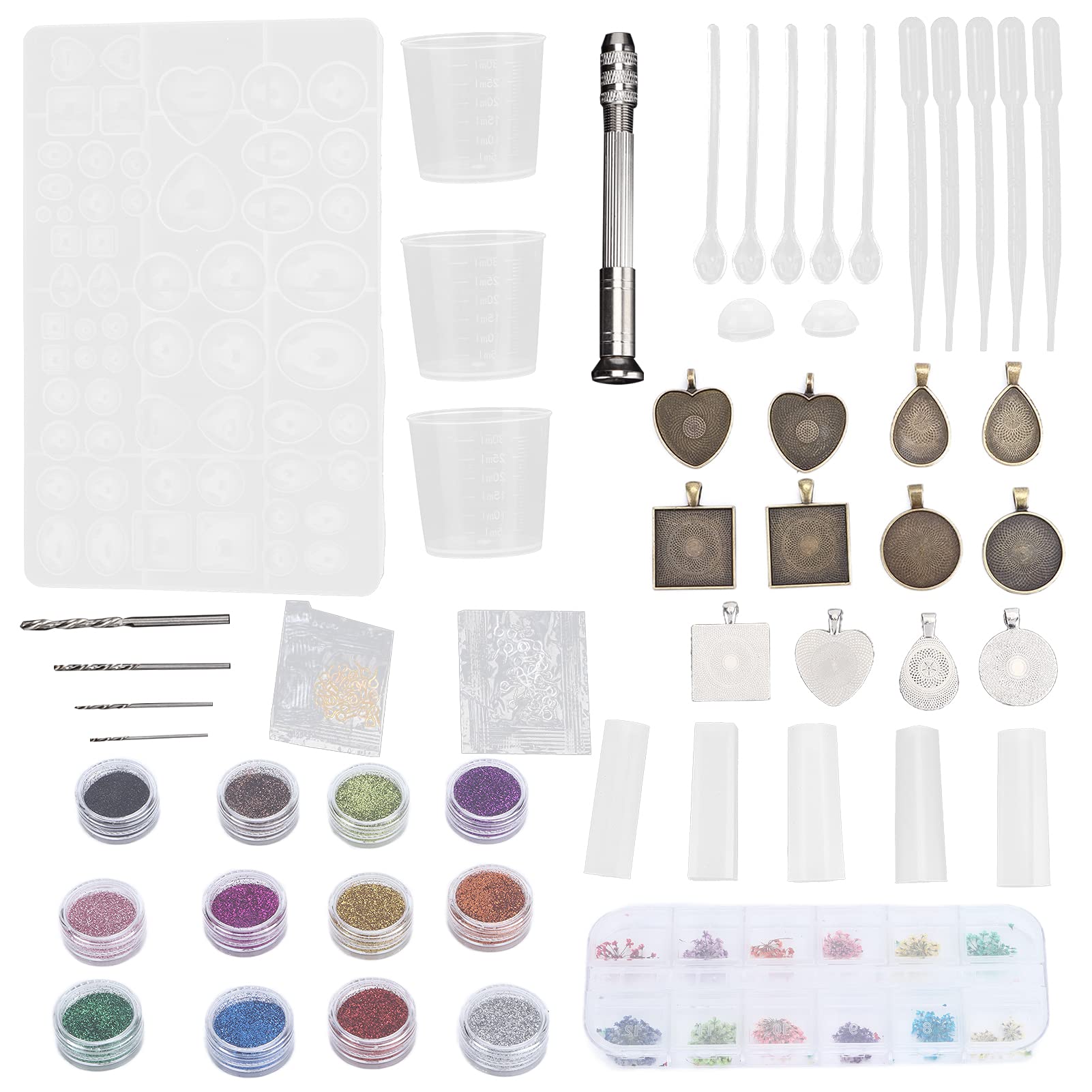 DIY Silicone Jewelry Molds - Transparent Resin Molds for Necklaces, Keychains & Earrings - Easy Demolding & Reusable - Perfect for Handmade Jewelry Crafting & Gift Making