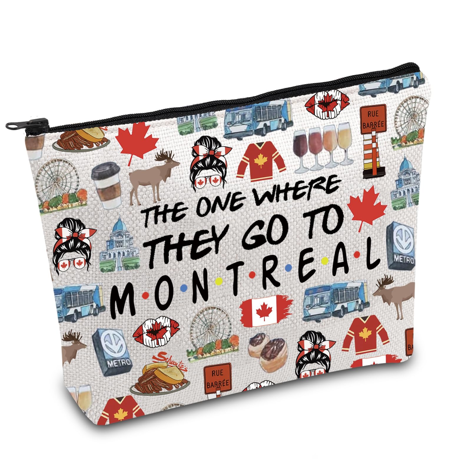 FOTAP Montreal Themed Makeup Bag - Stylish Travel Cosmetic Organizer for Women, Perfect Canada Souvenir & Housewarming Gift - Ideal for Travel, Vacation, and Daily Use