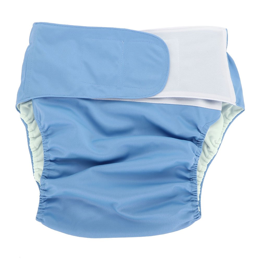 4 Colors Reusable Adult Cloth Diapers - Washable & Adjustable Large Nappy for Incontinence Care - Ideal for Elderly & Adult Use at Home or Travel (Blue 305, Blue)