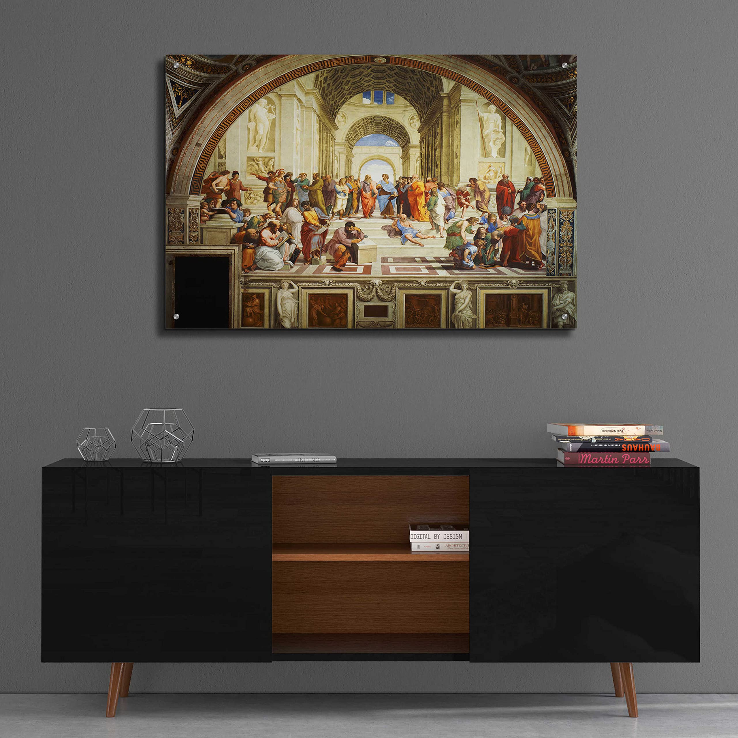 The School of Athens by Raphael - Premium Acrylic Glass Wall Art Print 36x24 Inches - Famous Renaissance Painting for Home Decor, Office & Gallery Display