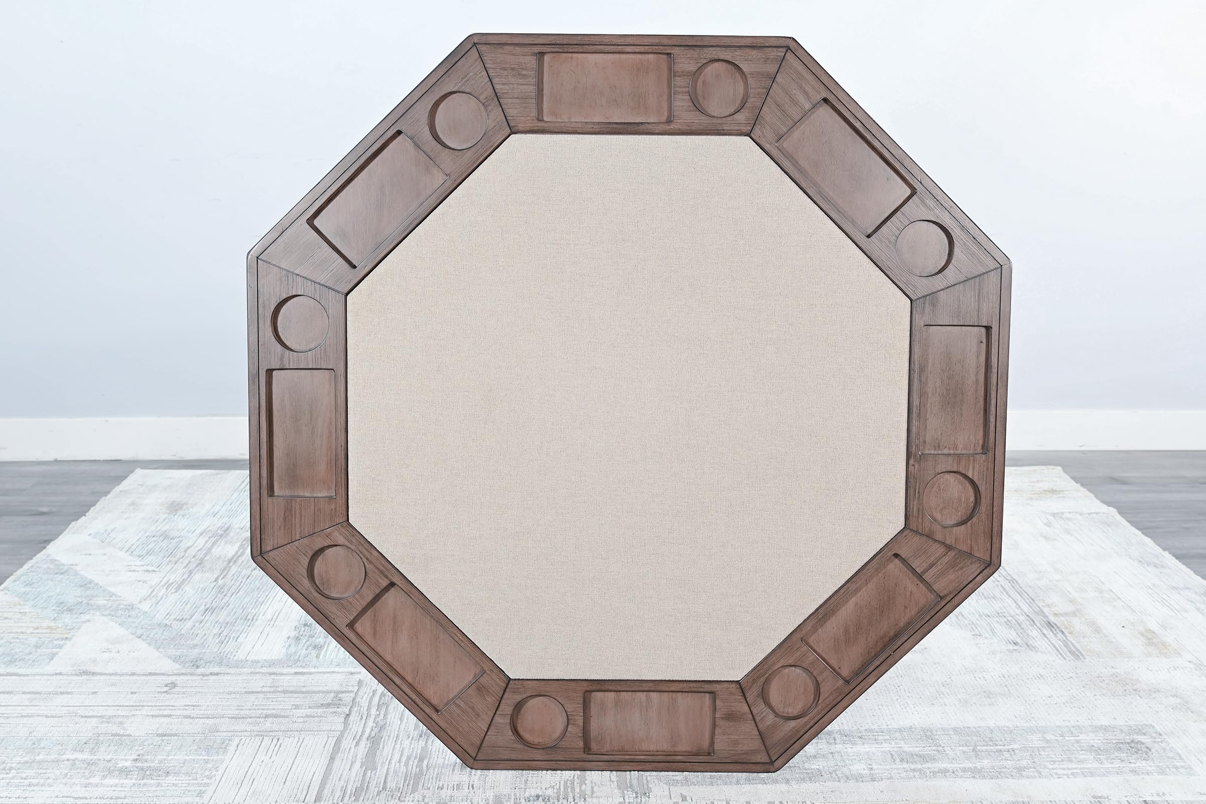 Premium Blaze Poker & Dining Table Set with 4-6 Game Chairs - Alpine Grey Finish - Perfect for Game Nights & Dinner Parties - Casino Style Multi-Functional Furniture for Home Entertainment