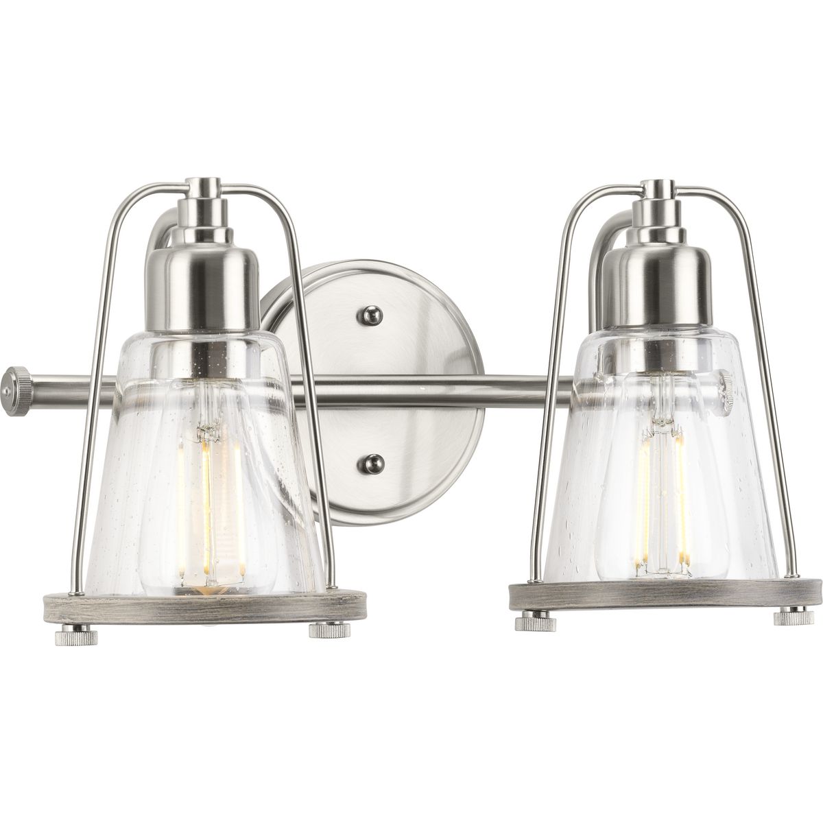 Conway Collection 2-Light Clear Seeded Glass Bathroom Vanity Wall Sconce - Perfect for Bathroom Mirror Lighting, Powder Room Decor & Bedroom Accent Lighting