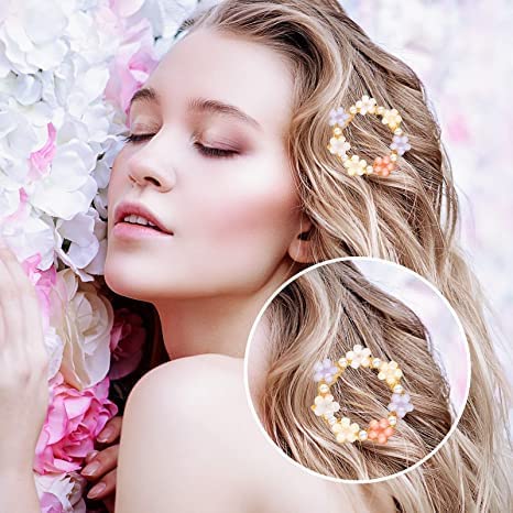LIVECOOL 13 Pcs Korean Style Hair Clips Set - Women's Handmade Metal Hair Barrettes, Bobby Pins & Floral Hair Accessories in Gold (Perfect for Weddings, Parties & Everyday Styling)