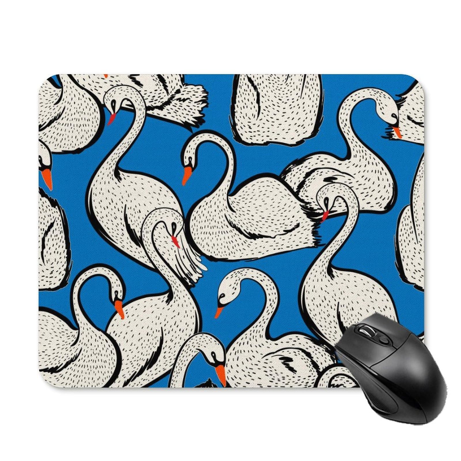 Premium Blue Swan Design Mouse Pad - Non-Slip, Waterproof Gaming & Office Mouse Mat (20x25cm) - Durable Computer Desk Accessory for Home, Work & Gaming Setups