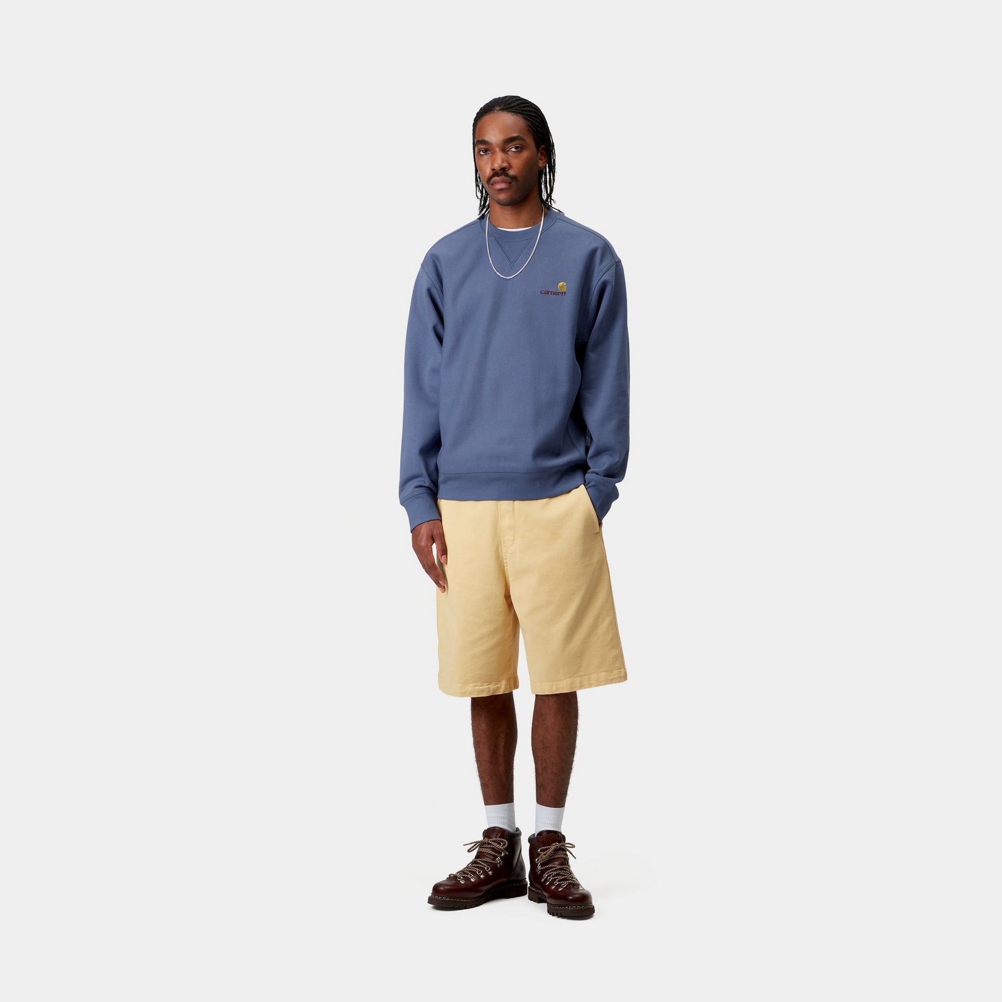 American Script Sweatshirt | Blue Iris Color | Casual Wear & Street Style Fashion for Men & Women
