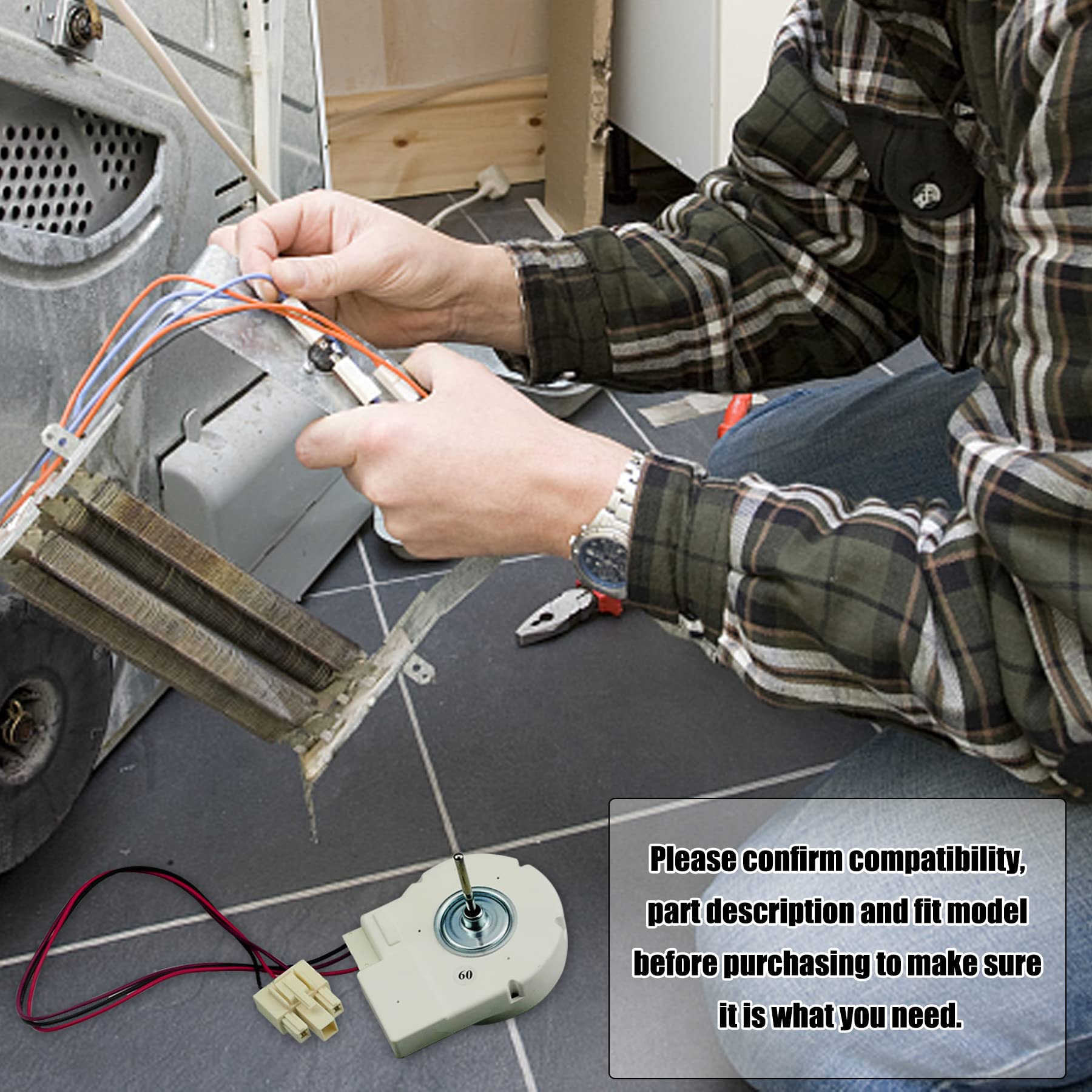 12V 4W Refrigerator Evaporator Fan Motor - Compatible with Midea BCD-330WTV, Vissani, Frigidaire, Magick Chef - Replaces 50240401000p & ZWF-02-4 - Perfect for Freezer Condenser Cooling & Refrigerator Repair - Ideal for Home, Restaurant, and Commercial Use