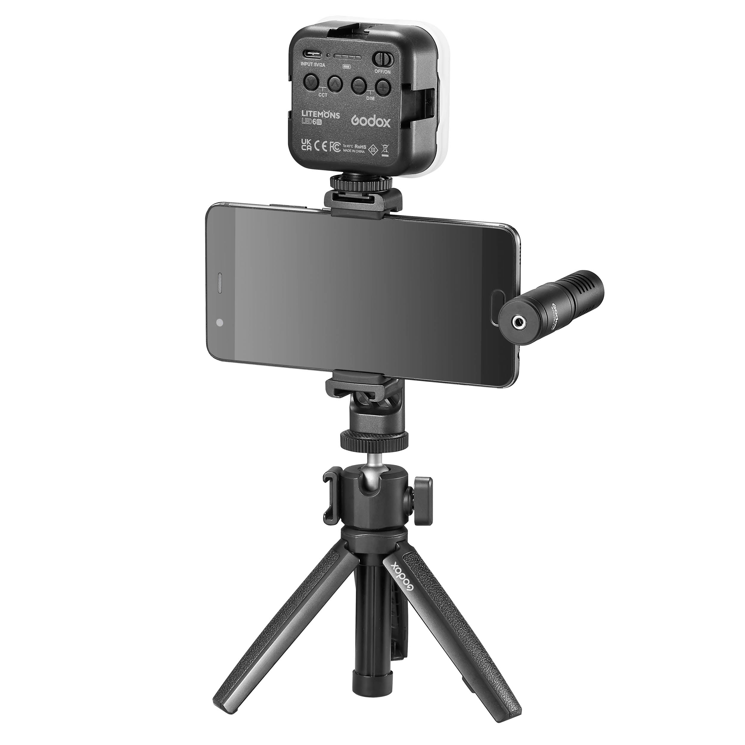 Godox VK2 LT All-in-One Vlogging Kit with Bi-Color LED Video Light - Perfect for YouTube, TikTok & Live Streaming (Clearance Sale)