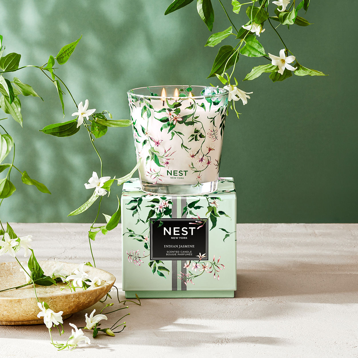 Premium Indian Jasmine Scented Candle - Long-Lasting Aromatherapy for Relaxation, Meditation & Home Decor | Perfect for Bedroom, Bathroom & Yoga Studio