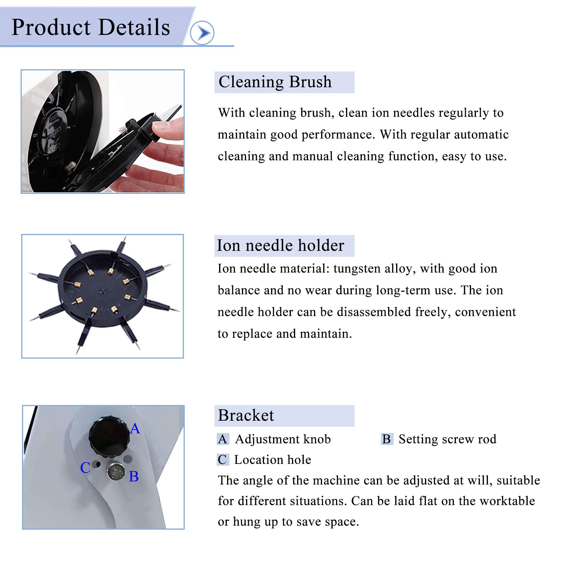 YUCHENGTECH Ionizing Air Blower - 110V Static Eliminator & Anti Static Fan for Electronics | ESD Ionizer for Workbench, PCB Assembly, and Cleanroom Use