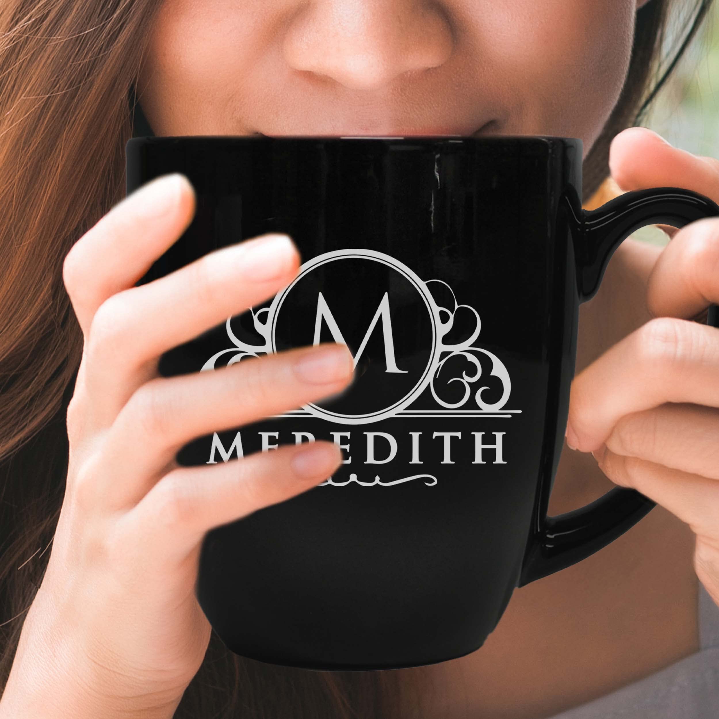 Personalized Engraved Coffee Mug - Custom Latte & Tea Cup with Name or Message - Perfect for Gifts, Office Use, or Home Coffee Time (Black)