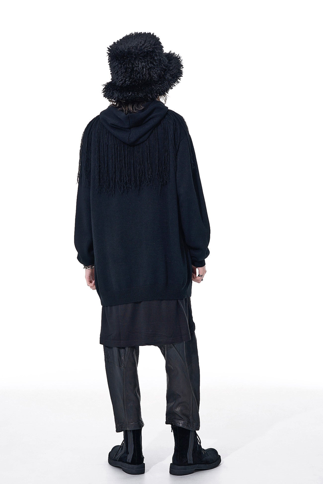 CORPILON Women's Bulky Wool Fringe Knit Parka Coat - Warm Winter Outerwear for Casual Street Style & Cold Weather Fashion