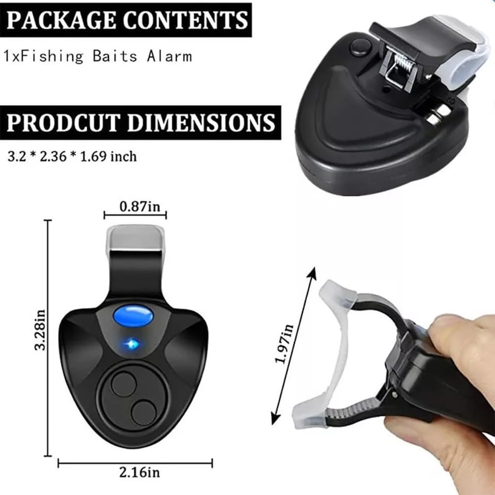 Smart Fish Bite Alarm with Sound Alert & LED Light - Clip-On Fishing Rod Bells for Night Fishing - Perfect for Freshwater, Saltwater, and Ice Fishing Adventures