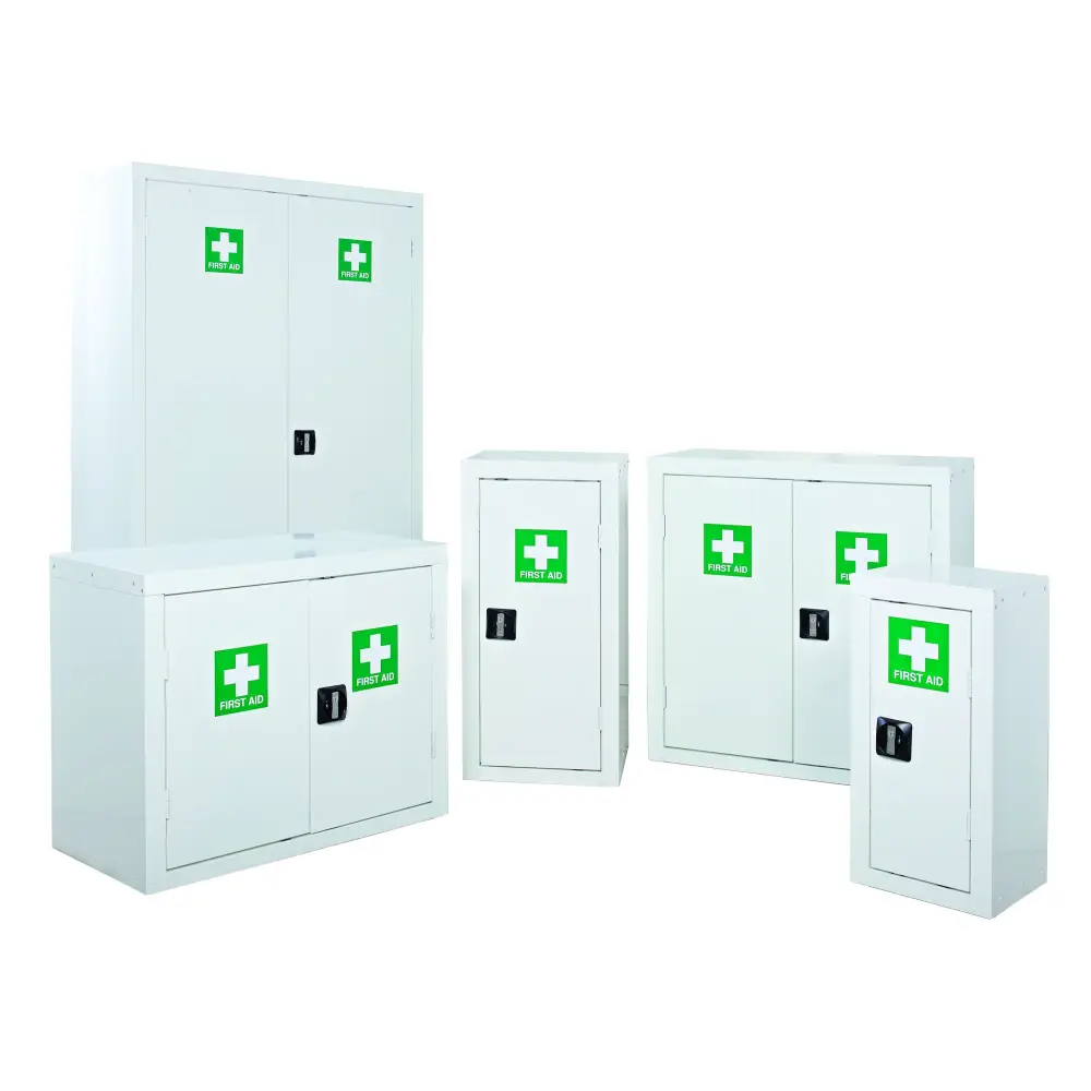 First Aid Cabinet with Lock - Wall Mounted Medical Storage Organizer for Home, Office, and School Emergency Supplies - Perfect for Bandages, Medicines, and Safety Equipment Storage