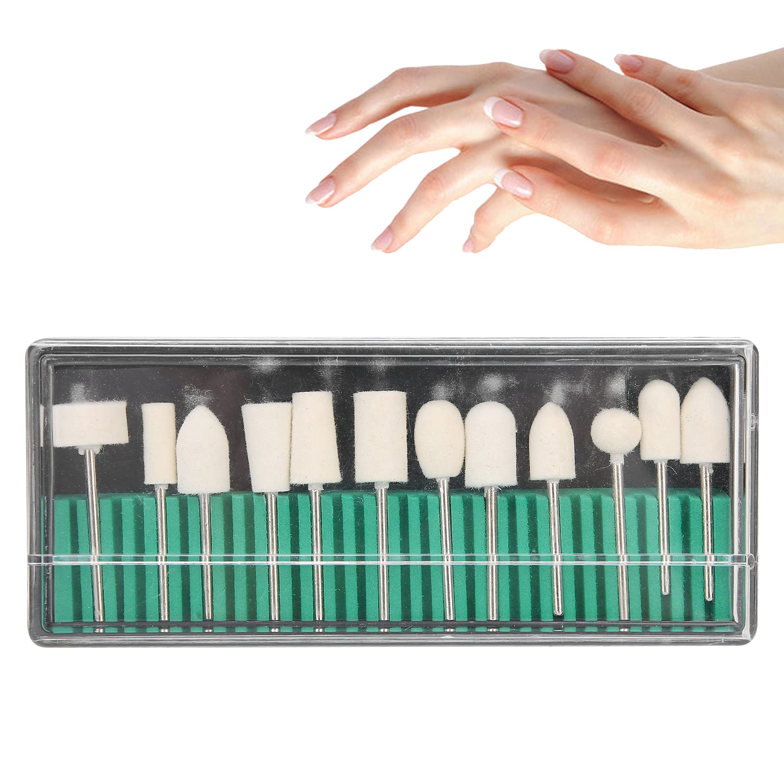 12PCS Wool Felt Nail Drill Bit Set - Professional Nail Grinding & Polishing Heads for Manicure & Pedicure | Portable Nail Drill Accessories Kit for Home & Salon Use | Perfect for Nail Art, Acrylics & Gel Extensions