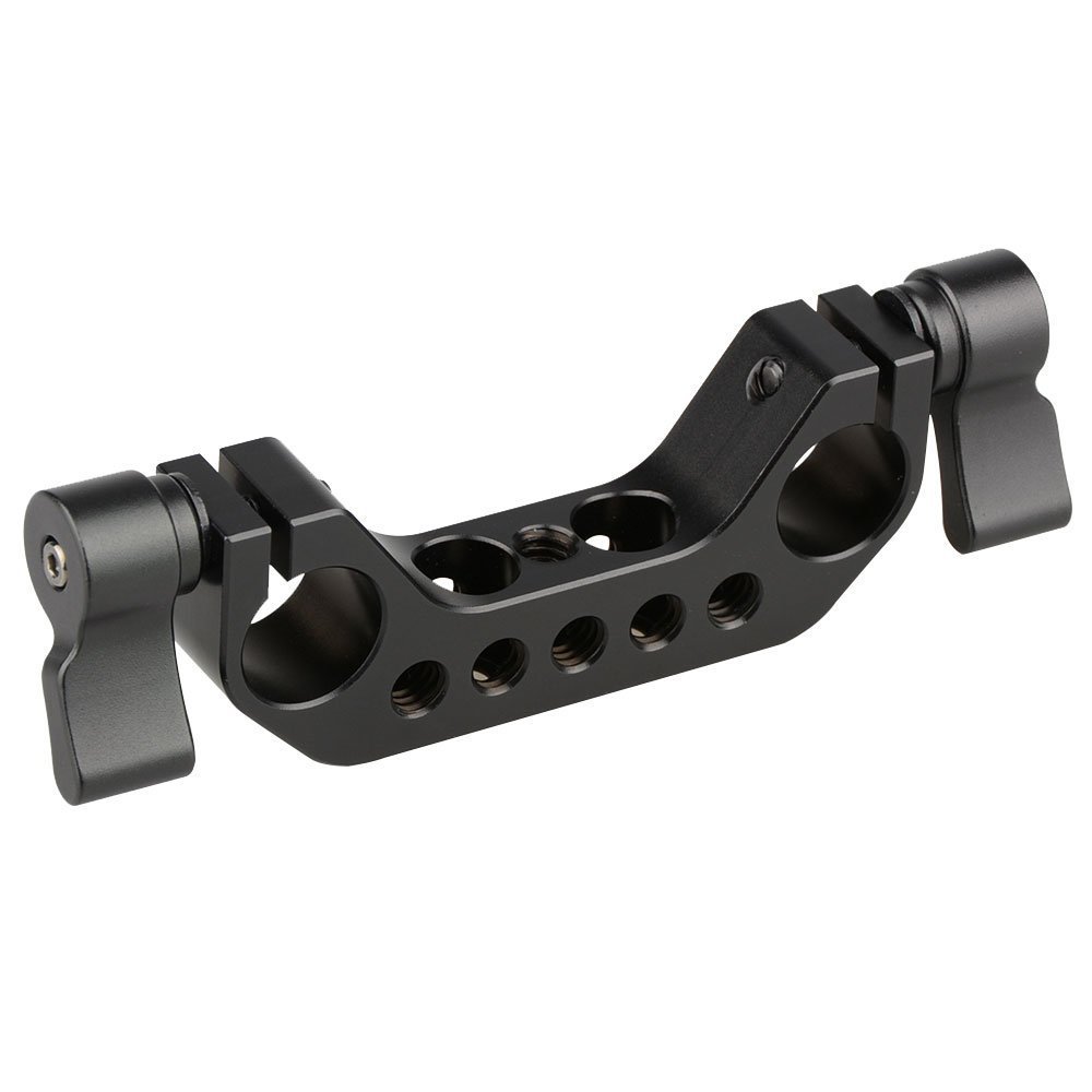 CAMVATE 15mm DSLR Camera Rod Clamp - Heavy Duty Aluminum Alloy Clamp for DSLR Rig, Cage & Baseplate (Black) - Perfect for Film Making, Vlogging & Photography Accessories