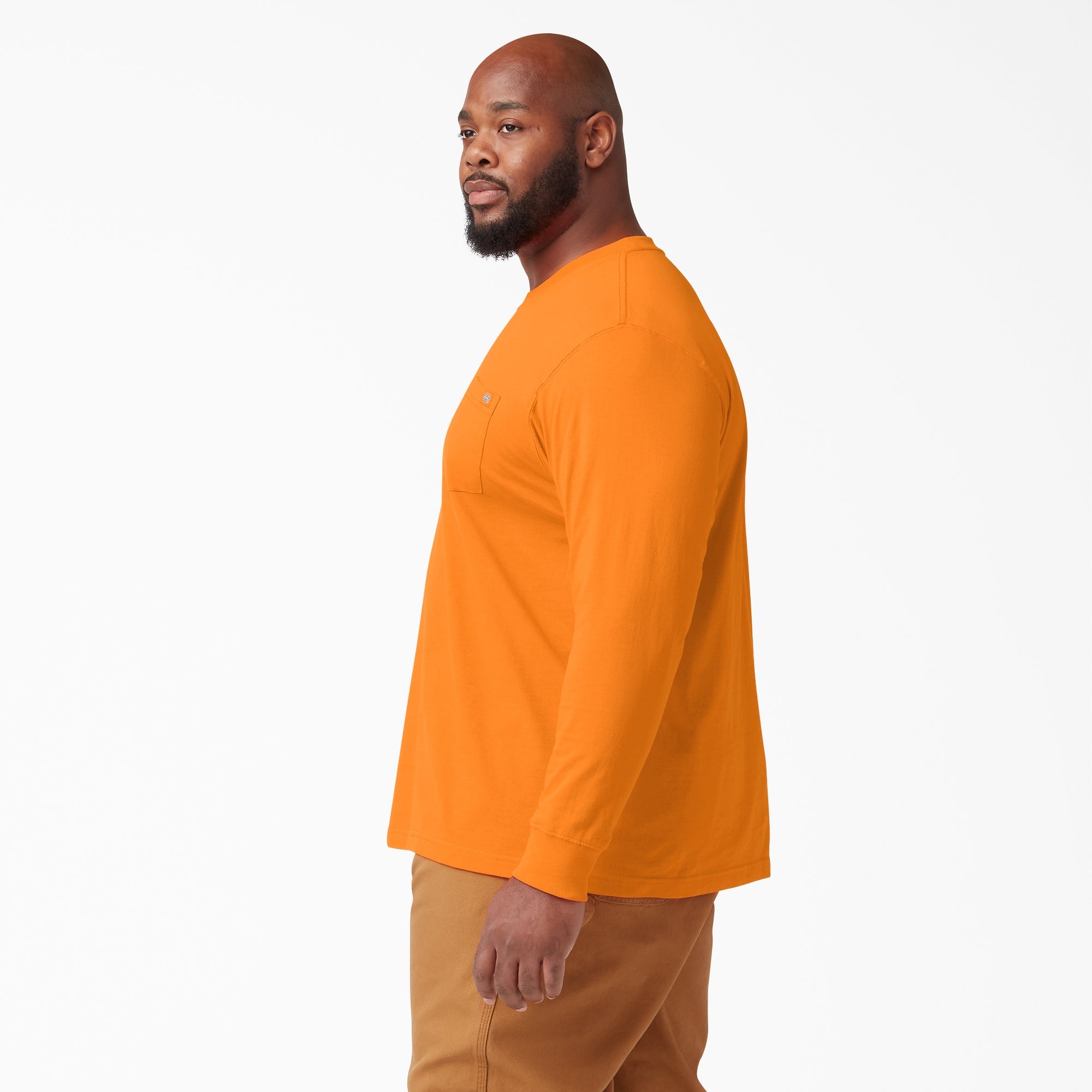 Dickies Men's Heavyweight Long Sleeve Crew Neck T-Shirt - Durable Workwear for Construction, Landscaping & Outdoor Activities