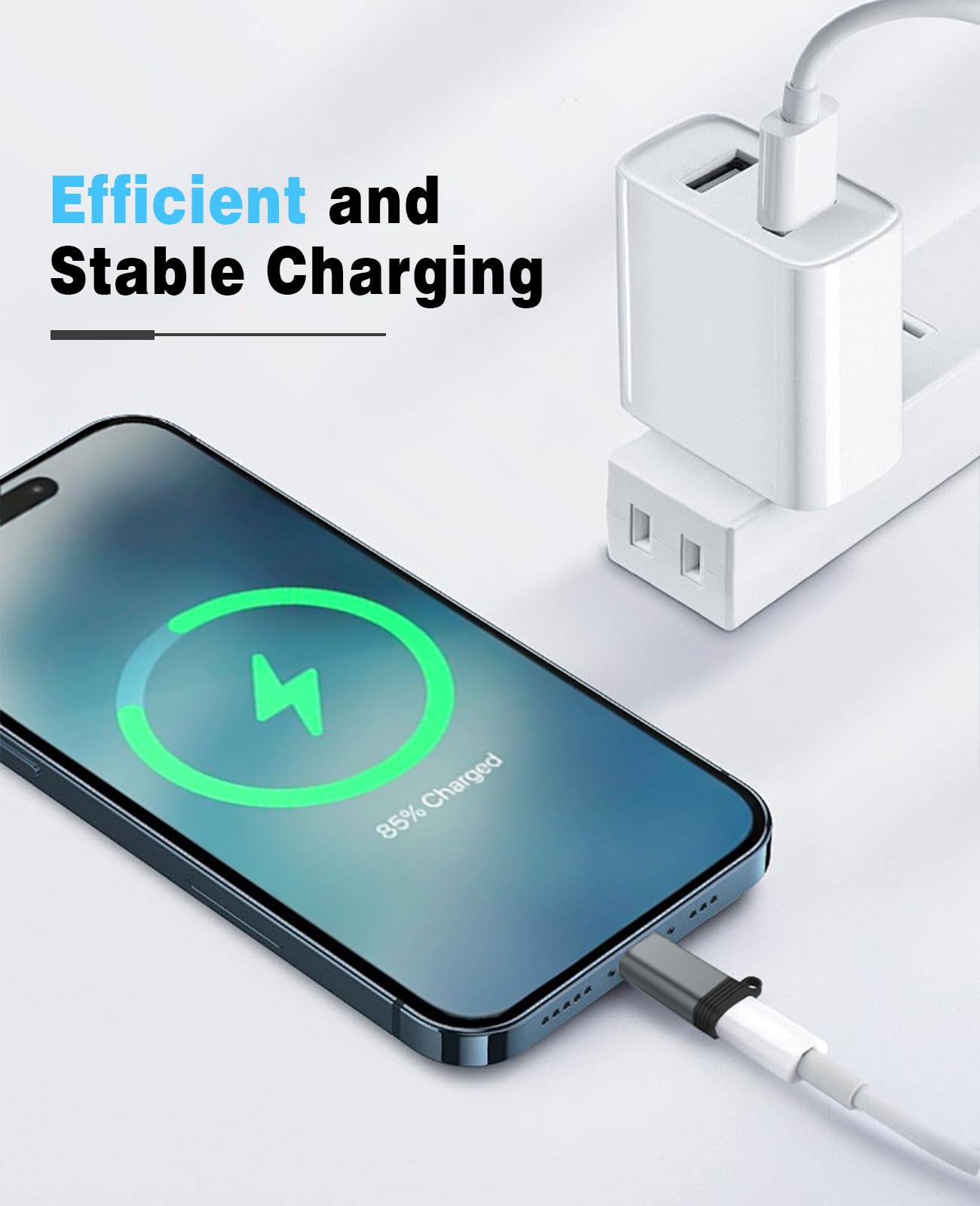 TiMOVO 2 Pack Lightning Female to USB C Male Adapter - Fast Charging & Data Transfer for iPhone 15 Pro Max/Plus, iPad Pro/Air - Anti-Lost Design (Grey) - Perfect for Travel, Office & Home Charging