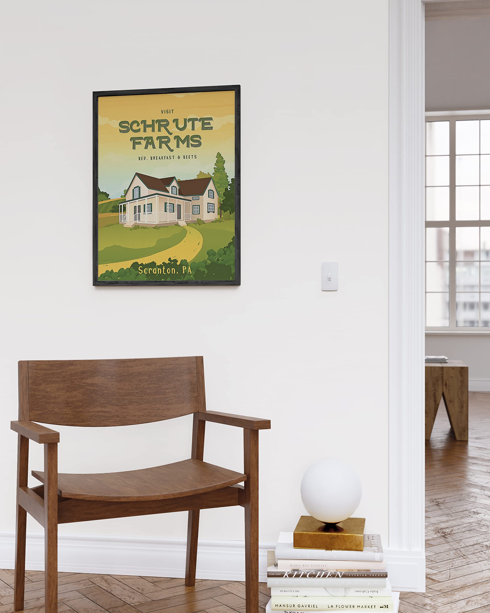 HAUS AND HUES Schrute Farms Dwight Schrute Office Poster - 16x20 Black Framed Wall Art for Office Decor | Funny TV Show Themed Print for Fans, Home & Workplace