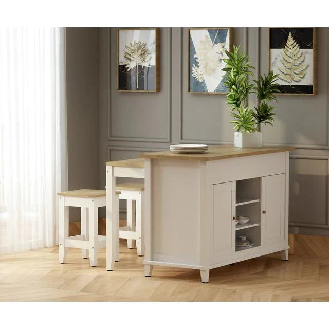 Anderson Teak Delphi 53-Inch Kitchen Island Cabinet with Storage - KC 053 - Perfect for Small Kitchens, Breakfast Bars & Open Concept Living Spaces
