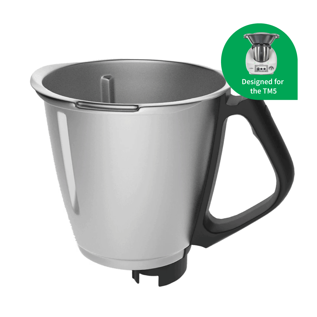 TM5 Mixing Bowl with Locking Base - Durable Stainless Steel Mixing Bowl for Thermomix TM5, Perfect for Baking, Cooking, and Meal Prep - Ideal for Home Chefs & Professional Kitchens